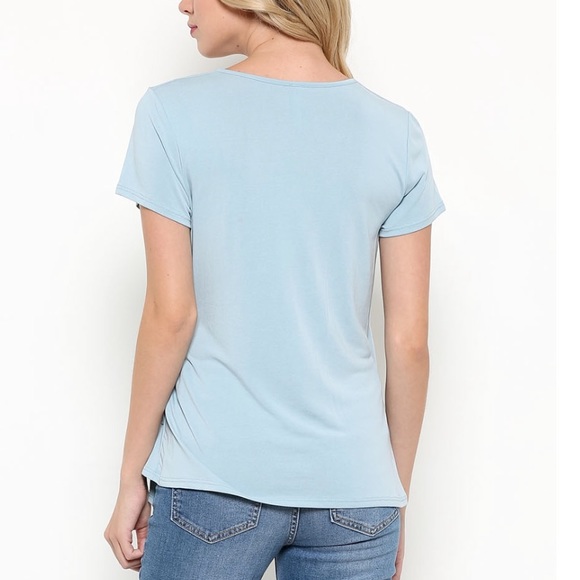 SALE!!!!!Tie side blue jersey top - Picture 2 of 3